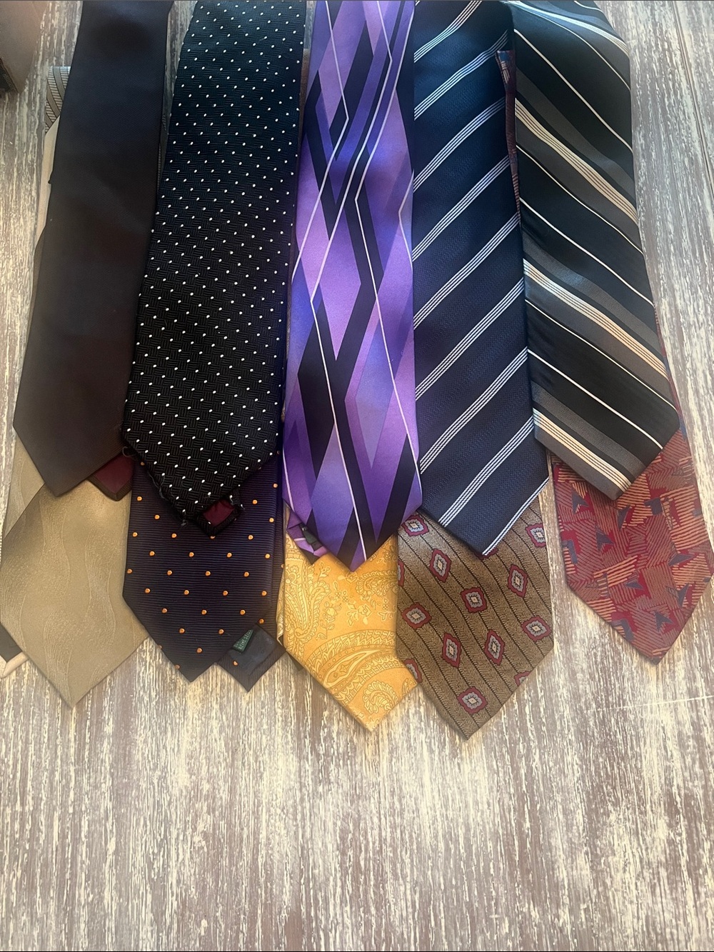 Mixed Pattern Men's Necktie Assortment - Purple, Black, Navy, Gold, Brown new